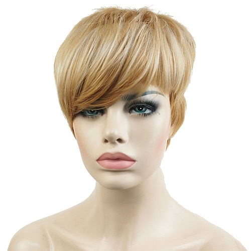 

kort asymmetri side bang lige paryk hel syntetiske parykker #27-613