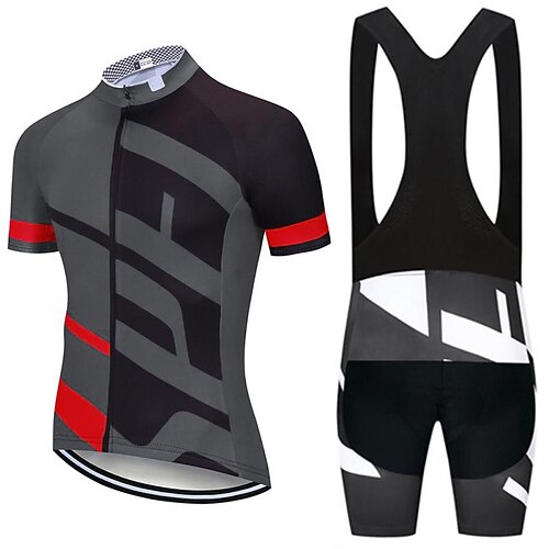 

21Grams Men's Cycling Jersey with Bib Shorts Short Sleeve Mountain Bike MTB Road Bike Cycling White Green Blue Bike Clothing Suit 3D Pad Breathable Quick Dry Moisture Wicking Back Pocket Polyester