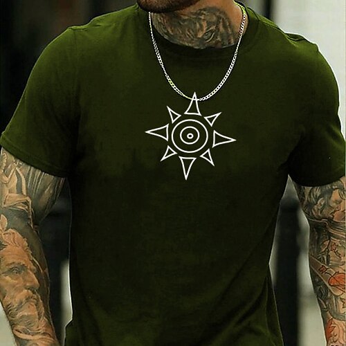 

Men's T shirt Tee Solid Color Sun Crew Neck Casual Daily Short Sleeve Tops Casual White Black Blue