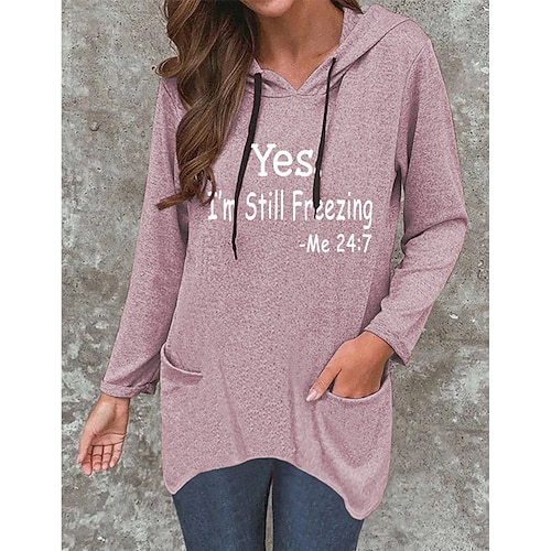 

Women's Hoodie Pullover Streetwear Casual Pocket Cat Ear Print Green Blue Gray Letter Casual Hooded Long Sleeve S M L XL XXL