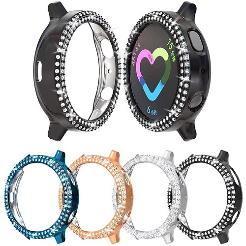 

Case for Samsung Galaxy Watch Active 2 40 mm 44 mm 4 Pack of 4 Rhinestones 44 mm Black Silver Indigo Rose Gold