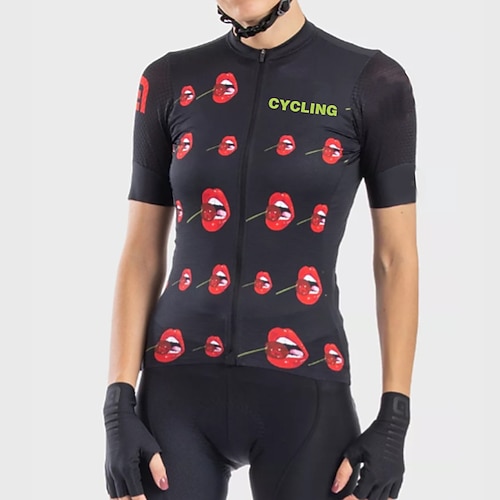 

21Grams Women's Cycling Jersey Short Sleeve Bike Top with 3 Rear Pockets Mountain Bike MTB Road Bike Cycling Breathable Quick Dry Moisture Wicking White Black Graphic Patterned Spandex Polyester