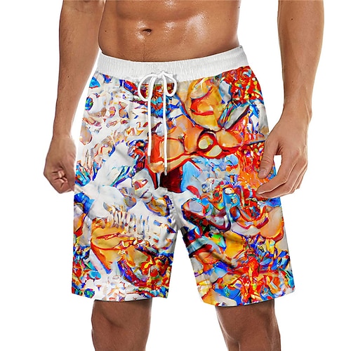 

Men's Swim Trunks Swim Shorts Quick Dry Board Shorts Bathing Suit Mesh Lining with Pockets Drawstring Swimming Surfing Beach Water Sports Printed Spring Summer