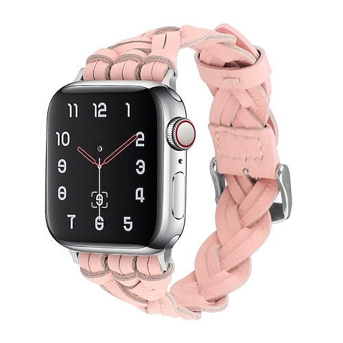 

1PC Smart Watch Band Compatible with Apple iWatch Series 8 7 6 5 4 3 2 1 SE Sport Band Leather Loop for iWatch Smartwatch Strap Wristband Genuine Leather Adjustable Braided Shockproof