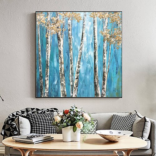 

Handmade Oil Painting Canvas Wall Art Decoration Abstract Birch Forest for Home Decor Rolled Frameless Unstretched Painting