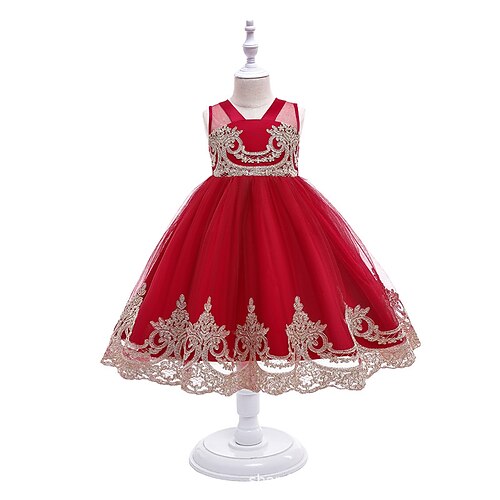 

Kids Little Girls' Dress Graphic Patterned A Line Dress Party Performance Mesh Bow Blue Purple Red Asymmetrical Sleeveless Princess Sweet Dresses Summer Regular Fit 3-10 Years