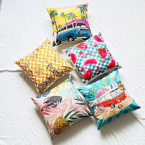 

Summer Beach Cushion Cover 1PC Soft Decorative Square Throw Pillow Cover Cushion Case Pillowcase for Bedroom Livingroom Superior Quality Machine Washable Indoor Cushion for Sofa Couch Bed Chair