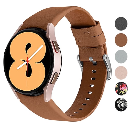 

1 pcs Smart Watch Band for Samsung Galaxy Watch 5 40/44MM Watch 5 Pro 45MM Watch 4 Classic 42/46mm Watch 4 40/44mm 20mm Genuine Leather Smartwatch Strap Waterproof Luxury Adjustable Leather Loop