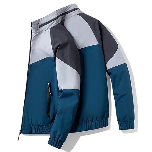 

Men's Jacket Regular Stylish UV Protection Pocket Coat Black Blue Gray Casual Daily Fall Zipper Stand Collar Regular Fit M L XL XXL 3XL 4XL / Winter / Long Sleeve / Color Block