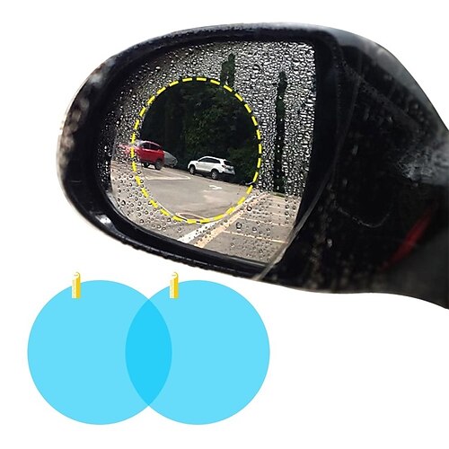 

2pcs Car Rainproof Film Stickers Rearview Mirror Anti Fog Waterproof Clear Films Rainy Auto Safety Driving Protective Sticker
