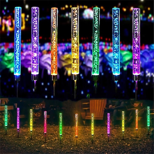 

2Pcs LED Solar Pathway Lights Outdoor Multi-function Garden Decorative Change 1.2 V Courtyard Garden 1 LED Beads