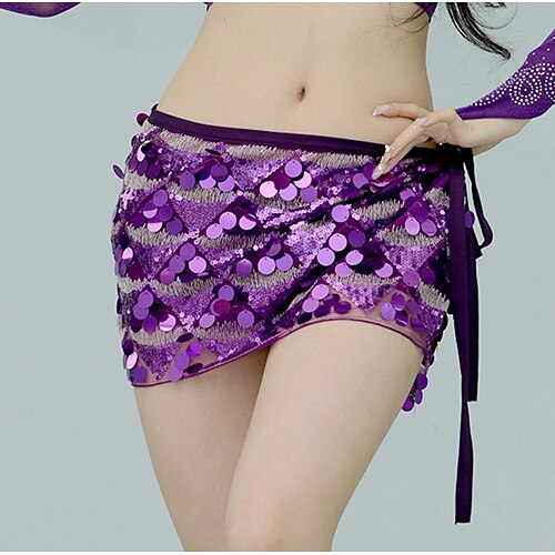 

Women's Fashion Skirts Carnival Performance Solid Colored Sequins Green White Black One-Size