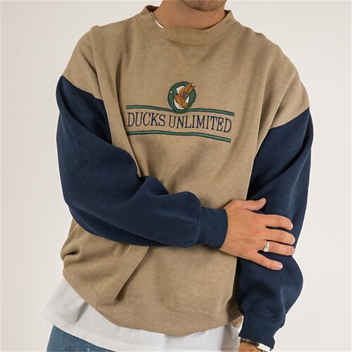 

Men's Sweatshirt Pullover Graphic Patterned Letter Daily Holiday Going out Hot Stamping Casual Streetwear Hoodies Sweatshirts Brown