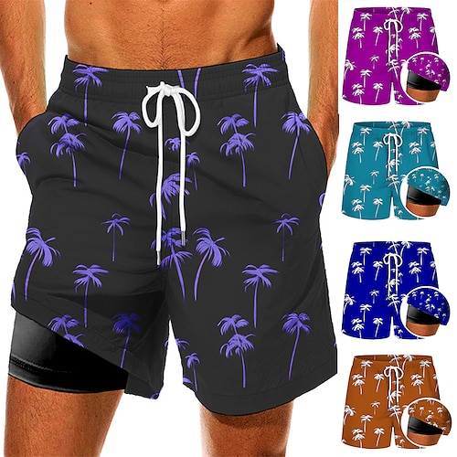 

Men's Swim Trunks Swim Shorts Quick Dry Board Shorts Bathing Suit Compression Liner with Pockets Drawstring Swimming Surfing Beach Water Sports Floral Summer / Stretchy