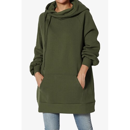 

Women's Pullover Hoodie Sweatshirt Plain Front Pocket Daily Sports Active Streetwear Hoodies Sweatshirts Gray Purple Army Green