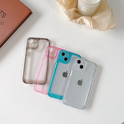 

Phone Case For Apple Back Cover iPhone 13 12 11 Pro Max X XR XS Max Bumper Frame Translucent Soft Edges Transparent PC