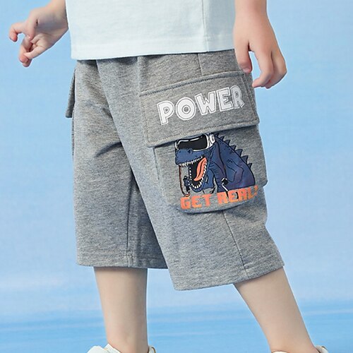 

Kids Boys Shorts Gray Animal Summer Active Casual 2-8 Years