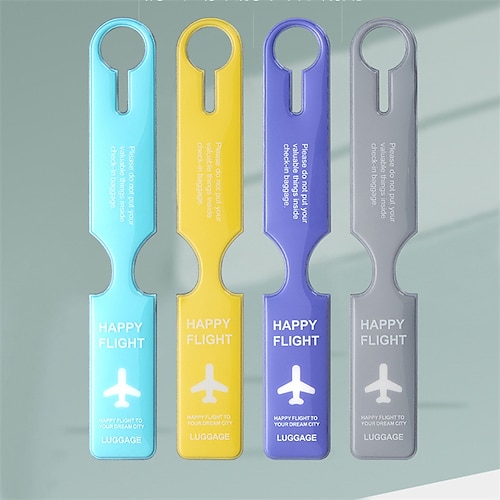 

4 Pcs Pvc Aircraft Luggage Boarding Tag Ring Checked Trolley Luggage Tag Luggage Anti-lost Material Identification Label Listing(Random Color)