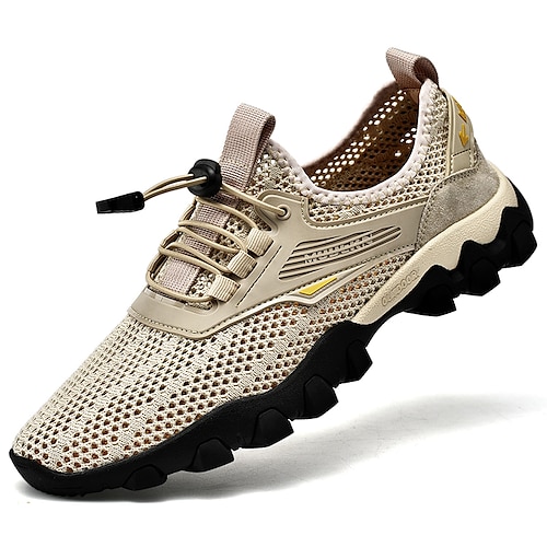 

Hombre Zapatillas de deporte Zapatos Confort Deportivo Casual Exterior Diario Senderismo Zapatos de Paseo Malla Negro Caqui Primavera Verano