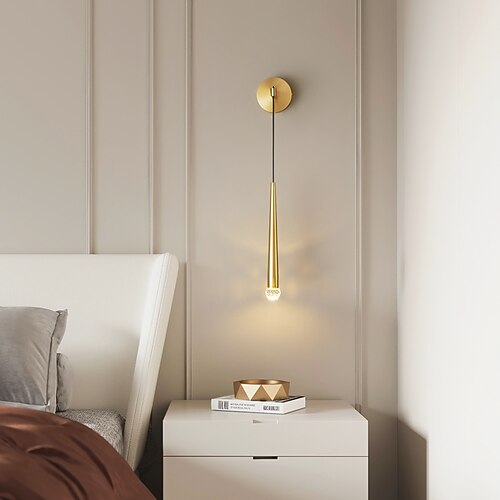 

LED Nordic Style Indoor Wall Lights Living Room Bedroom Copper Wall Light 220-240V 3 W