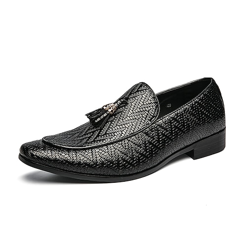 

Hombre Zapatos de taco bajo y Slip-On Casual Clásico Diario Oficina y carrera PU Negro Marrón Primavera Verano