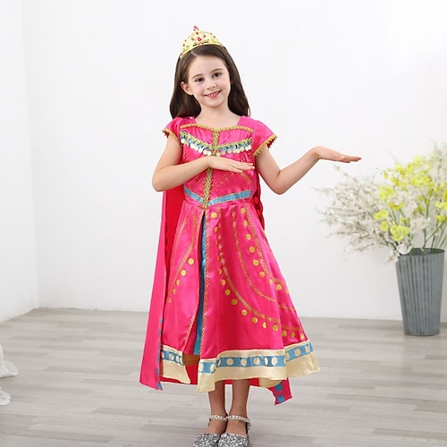 

Kids Little Girls' Dress Color Block A Line Dress Daily Patchwork Print Red Asymmetrical Short Sleeve Beautiful Cute Dresses Spring Summer Regular Fit 3-10 Years