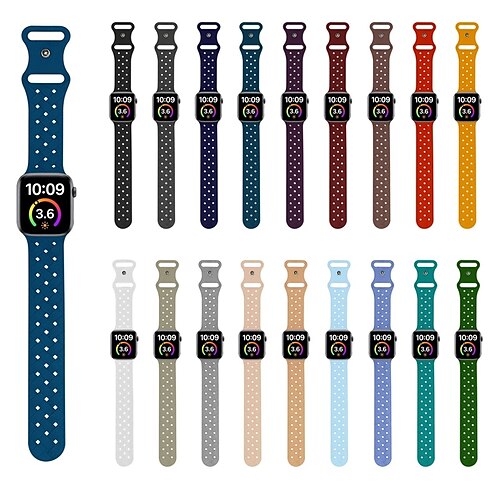 

2 PCS Smart Watch Band Compatible with Apple iWatch Series 8 7 6 5 4 3 2 1 SE Sport Band for iWatch Smartwatch Strap Wristband Silicone Adjustable Stretchy Breathable