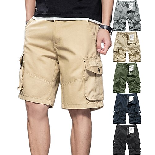 

Men's Cargo Shorts Hiking Shorts Military Summer Outdoor Ripstop Breathable Multi Pockets Anti-tear Bottoms Black Army Green Cotton Running Camping / Hiking / Caving 30 32 34 36 38