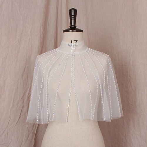 

Sleeveless Bridal / Sweet Tulle Wedding / Engagement Shawl Wrap / Shawls / Women's Wrap With Paillette