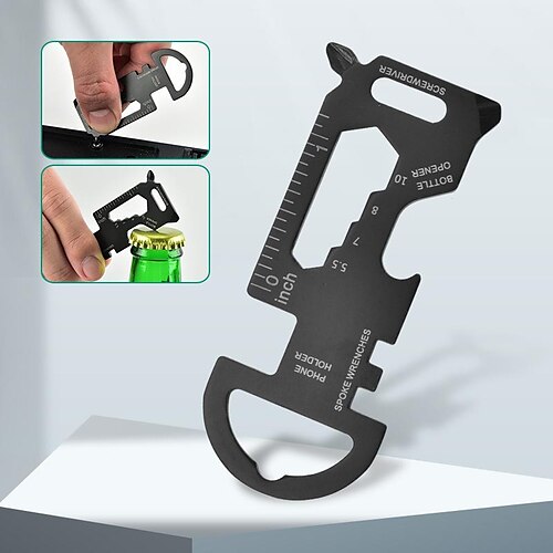 

Keychain Stainless Steel Multifunction Tool Card Bottle Opener Keyring Outdoor Multifunction Tool