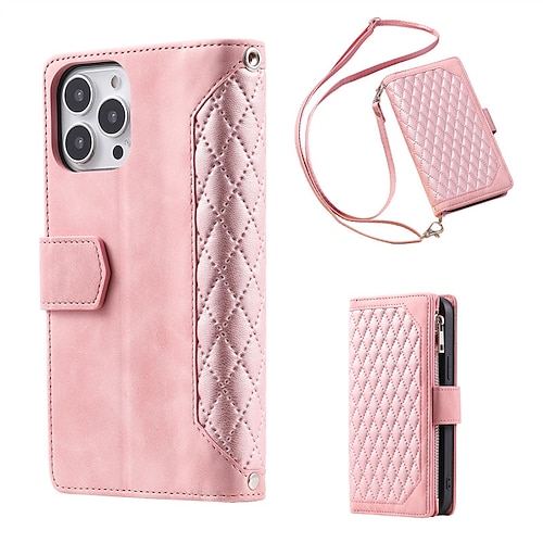 

Phone Case For Apple Wallet Card iPhone 14 Pro Max iPhone 14 Pro iPhone 14 iPhone 13 Pro Max 12 Mini 11 X XR XS Max 8 7 Portable Wallet Flip Lines / Waves Solid Colored Geometric Pattern PVC PU