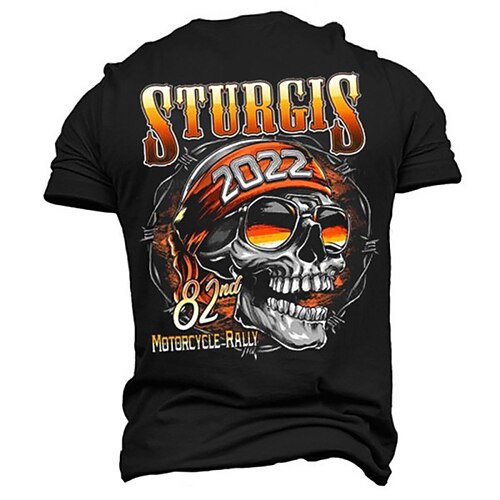 

Men's Unisex T shirt Tee 3D Print Graphic Patterned Skull Letter Crew Neck Street Daily Print Short Sleeve Tops Designer Casual Vintage Big and Tall Black Army Green Navy Blue / Summer