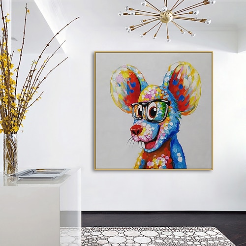 

Mintura Handmade Chinese Zodiac Oil Paintings On Canvas Wall Art Decoration Modern Abstract Animals Picture For Home Decor Rolled Frameless Unstretched Painting