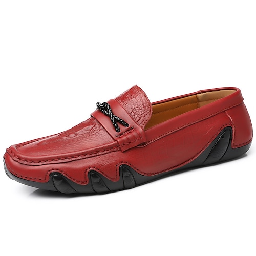 

Men's Oxfords Formal Shoes Business Casual Daily Party Evening Walking Shoes Leather Black Light Red Spring Summer