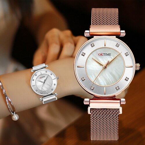 

Oktime Quartz Watch for Women Analog Quartz Stylish Casual Diamond / Rhinestone Decorated Case Waterproof Metal Stainless Steel Wedding School / Graduation Birthday / One Year
