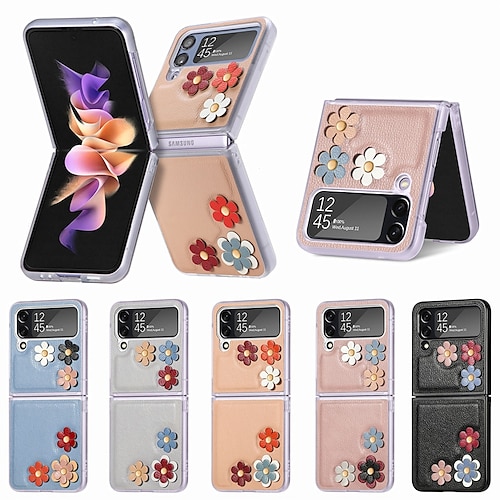 

telefono Custodia Per Samsung Galaxy Custodia flip Capovolgi a Z 4 Con chiusura magnetica Resistente agli urti Tinta unita Fantasia Cartone 3D Fiore decorativo pelle sintetica