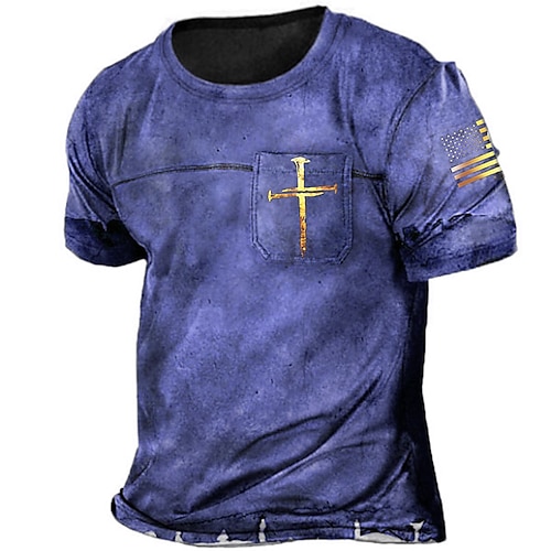 

Per uomo maglietta Pop art Croce Templare Croce Girocollo Verde Viola Marrone Grigio Stampa 3D Plus Size Esterno Giornaliero Manica corta Bottone giù Stampa Abbigliamento Essenziale Originale