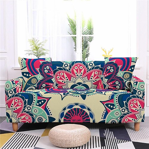 

Stretch Boho Sofa Cover Slipcover Elastic Sectional Couch Armchair Loveseat 4 Or 3 Seater L Shape Soft Durable Washable