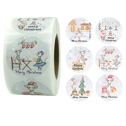 

3 Rolls Christmas Tree Christmas Bell Roll Stickers for Student Notebook Planners Waterproof Self-adhesive Cartoon for Women Men Girls