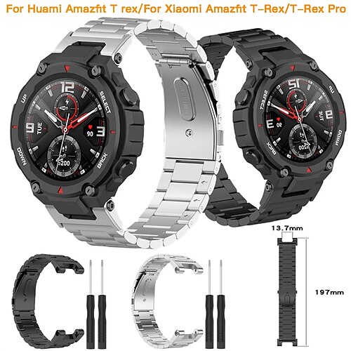 

1 pc Smart Watch Band Metal Band Replacement Straps for Huami Amazfit Stainless Steel Bracelet for Xiaomi Amazfit T-Rex/T-Rex Pro