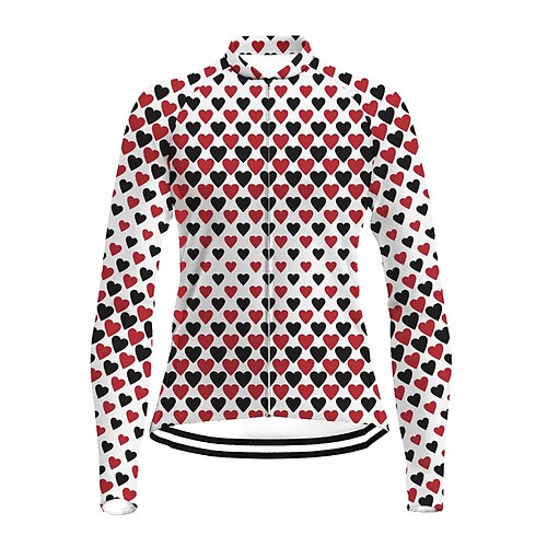 

21Grams Women's Cycling Jersey Long Sleeve Bike Top with 3 Rear Pockets Mountain Bike MTB Road Bike Cycling Breathable Quick Dry Moisture Wicking Reflective Strips Red Heart Polyester Spandex Sports