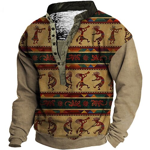 

Men's Unisex Sweatshirt Pullover Bohemian Style Graphic Prints Print Casual Daily Sports 3D Print Designer Casual Hoodies Sweatshirts Brown