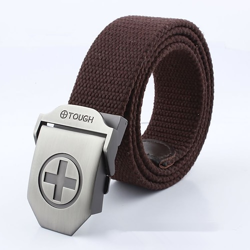 

Men's Tactical Belt Canvas Metal Bucke Plain Sporty Casual Party Daily White Black Gray Camouflage