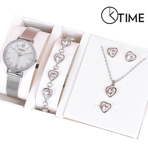 

6pcs/Lot Fashion Oktime Calendar Quartz Watch for Ladies Women Analog Diamond Stainless Steel PU Leather Date Wristwatches Wedding School / Graduation Friends