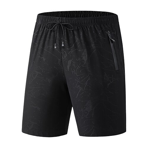 

Men's Casual Sports Shorts Workout Pants Pocket Zipper Pocket Elastic Drawstring Design Knee Length Pants Leisure Sports Fitness Micro-elastic Solid Colored Geometry Comfort Breathable Mid Waist
