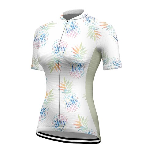 

21Grams Women's Cycling Jersey Short Sleeve Bike Top with 3 Rear Pockets Mountain Bike MTB Road Bike Cycling Breathable Quick Dry Moisture Wicking White Fruit Spandex Polyester Sports Clothing Apparel