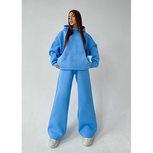 

Women's Active Solid Color Sport Fitness Two Piece Set Hoodies Sweatshirts Tracksuit Pants Sets Pant Tops