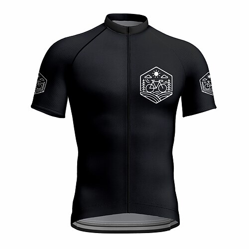 

21Grams Men's Cycling Jersey Short Sleeve Bike Top with 3 Rear Pockets Mountain Bike MTB Road Bike Cycling Breathable Quick Dry Moisture Wicking Reflective Strips Black Graphic Polyester Spandex