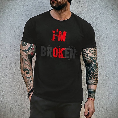 

Herren T Shirt Cooles Hemd Graphic Buchstabe Rundhalsausschnitt Print Strasse Festtage Kurzarm Bedruckt Bekleidung Designer Brautkleider schlicht Neuheit Komfortabel