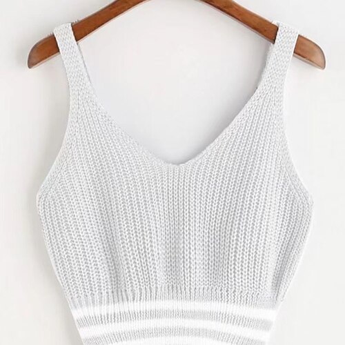 

Women's Sweater Vest Jumper Crochet Knit Open Back Knitted Pure Color V Neck Stylish Sexy Outdoor Daily Fall Spring Gray White One-Size / Sleeveless / Sleeveless / Holiday / Regular Fit / Going out